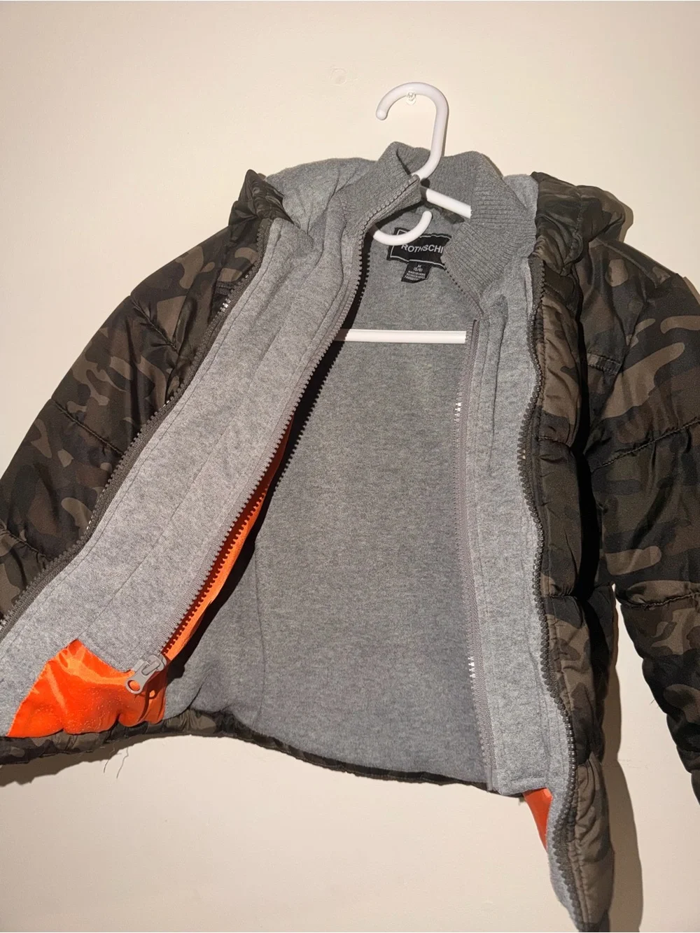 Rothschild Kids Camo Puffer Jacket with Hood - Green & Brown